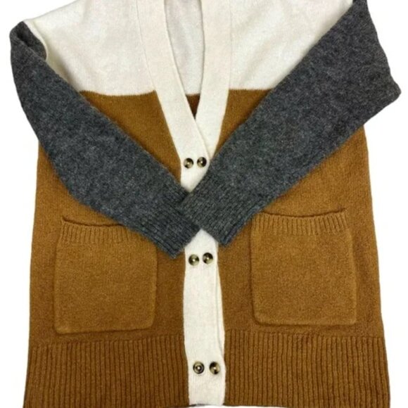 Madewell Allston Colorblock Double Button Cardigan -- XXS - Picture 7 of 7